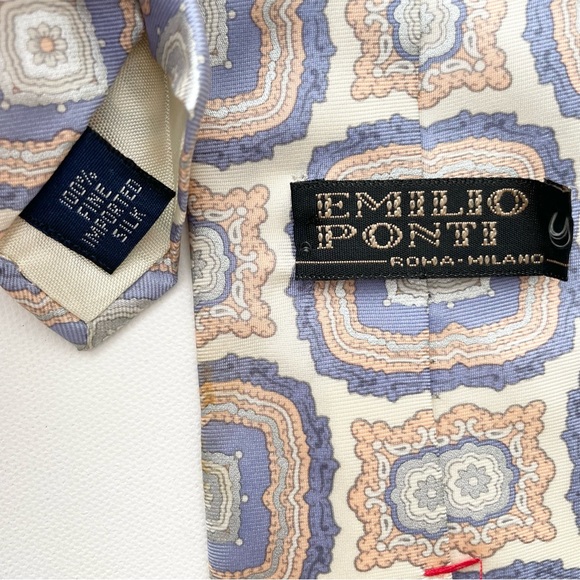 Emilio Ponti Men’s Silk Tie - Picture 3 of 4